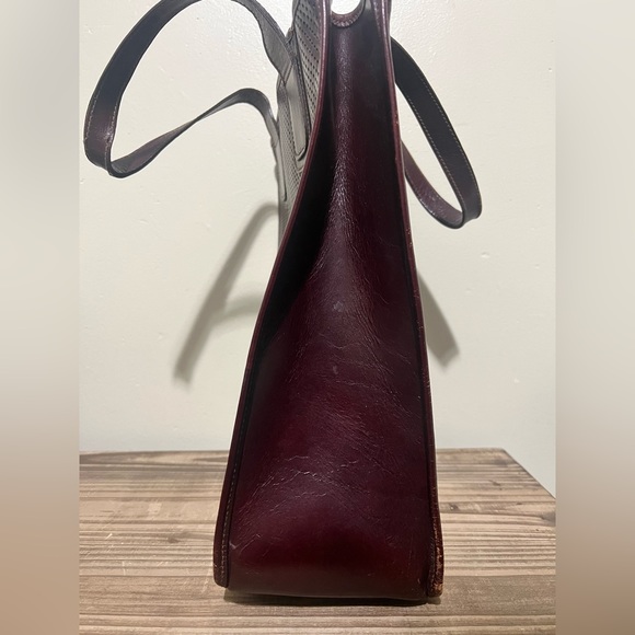 Marley Hodgson Perforated Leather Tote Bag Brown Vintage - Picture 9 of 10